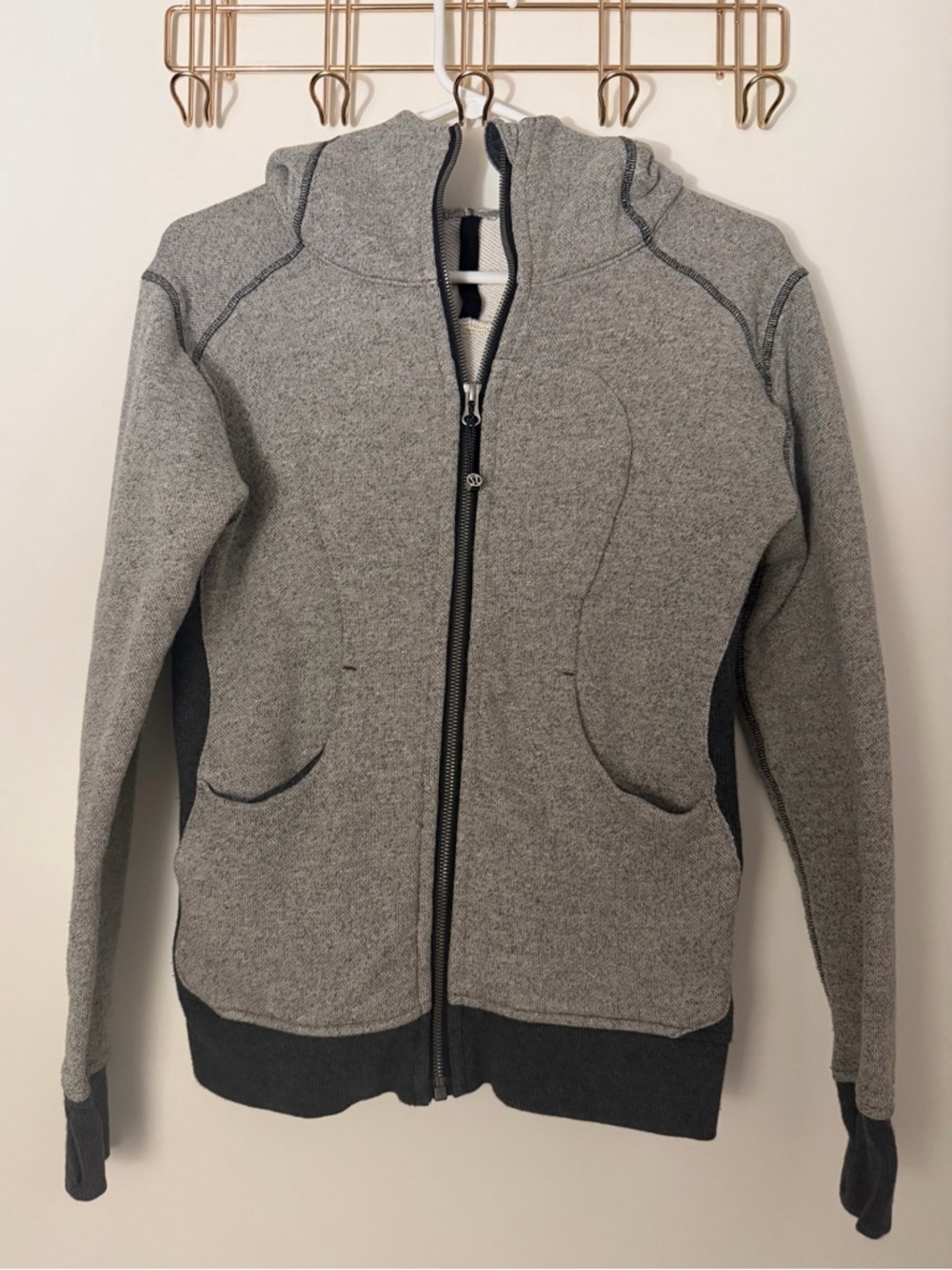 lululemon athletica Grey Full-Zip Hooded Sweatshirt